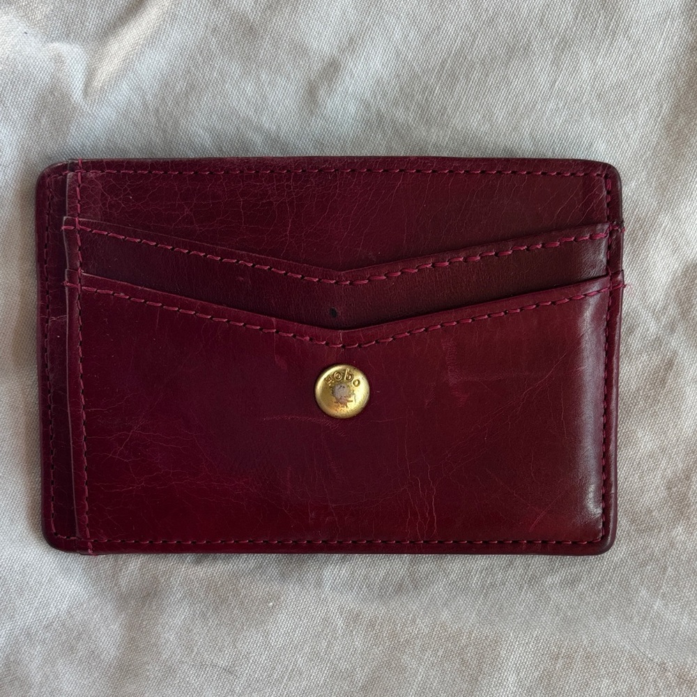 HOBO Deep Red Leather Card Holder